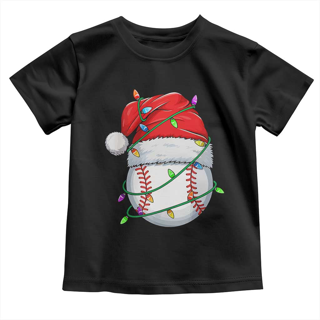 Christmas Baseball Toddler T Shirt Santa Hat Sports Men Boys Xmas Pajamas TS10 Black Print Your Wear