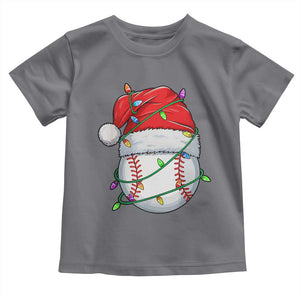 Christmas Baseball Toddler T Shirt Santa Hat Sports Men Boys Xmas Pajamas TS10 Charcoal Print Your Wear