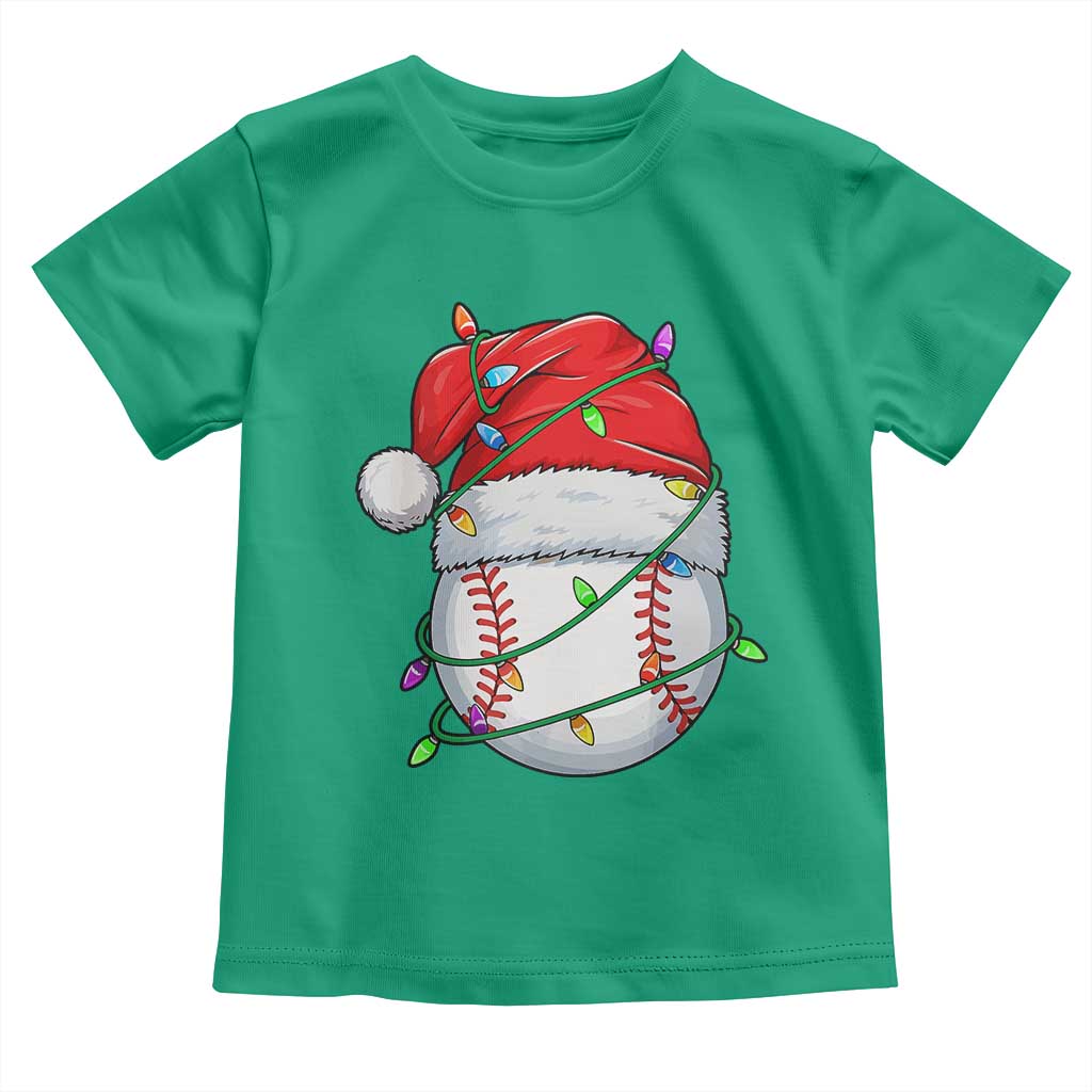 Christmas Baseball Toddler T Shirt Santa Hat Sports Men Boys Xmas Pajamas TS10 Irish Green Print Your Wear
