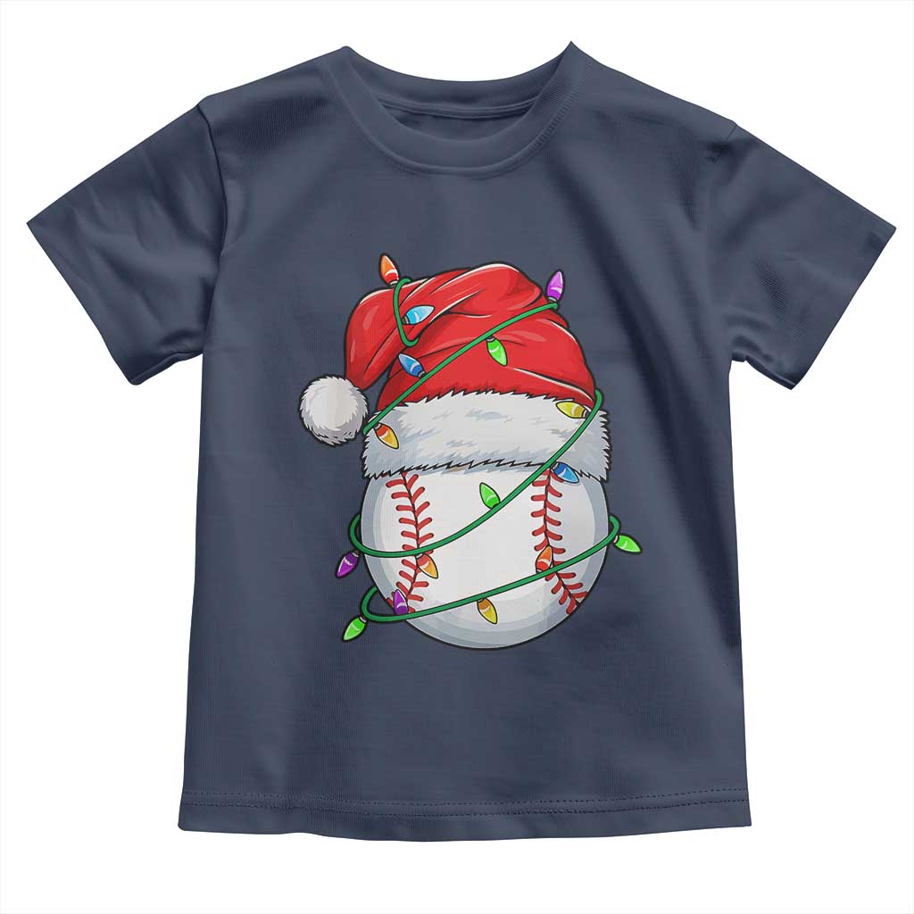 Christmas Baseball Toddler T Shirt Santa Hat Sports Men Boys Xmas Pajamas TS10 Navy Print Your Wear