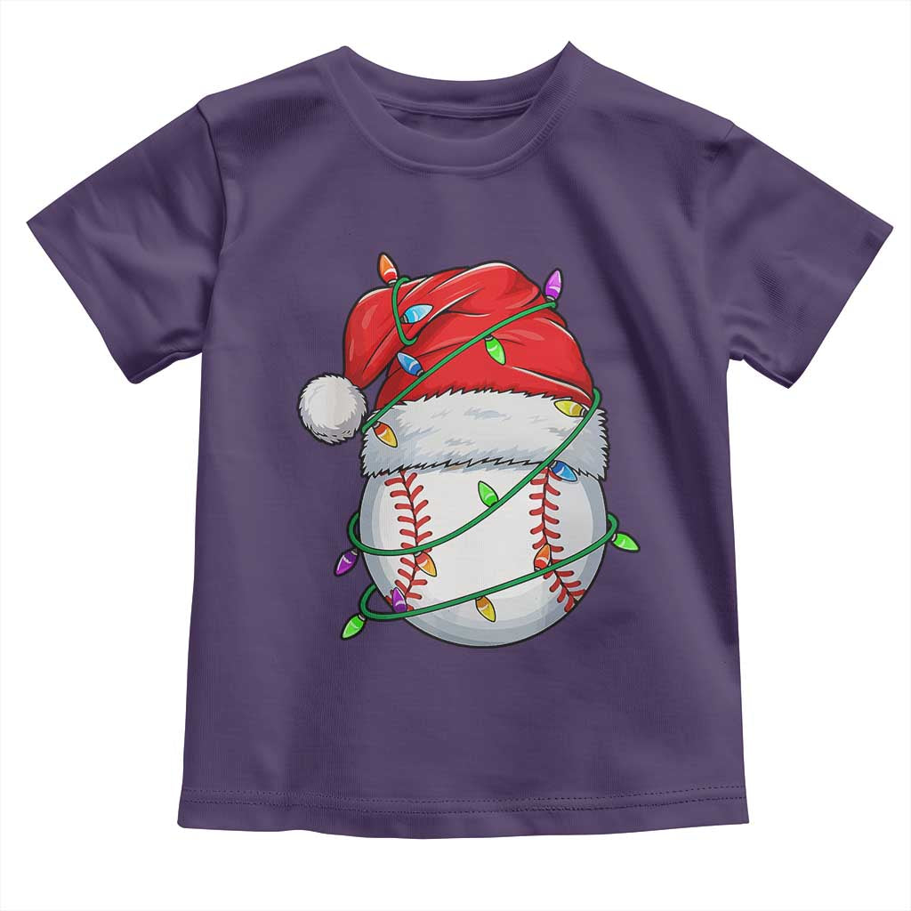 Christmas Baseball Toddler T Shirt Santa Hat Sports Men Boys Xmas Pajamas TS10 Purple Print Your Wear
