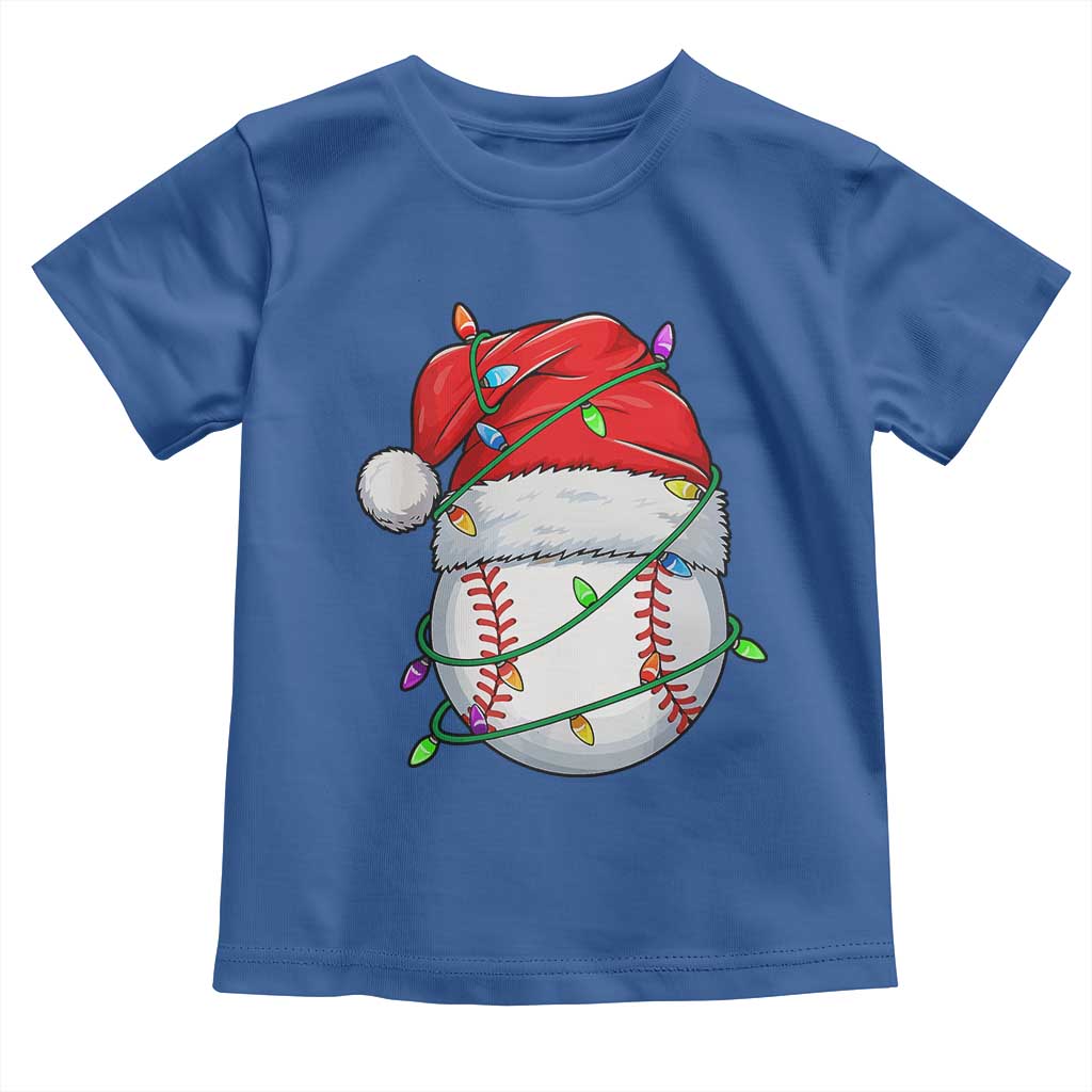 Christmas Baseball Toddler T Shirt Santa Hat Sports Men Boys Xmas Pajamas TS10 Royal Blue Print Your Wear
