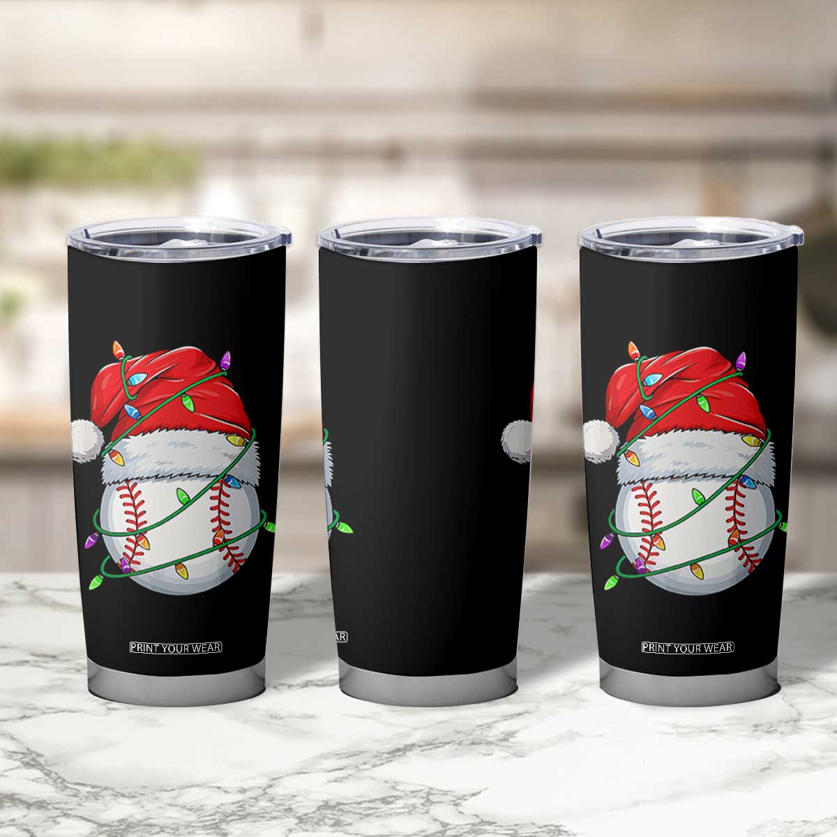 Christmas Baseball Tumbler Cup Santa Hat Sports Men Boys Xmas Pajamas TS10 Print Your Wear