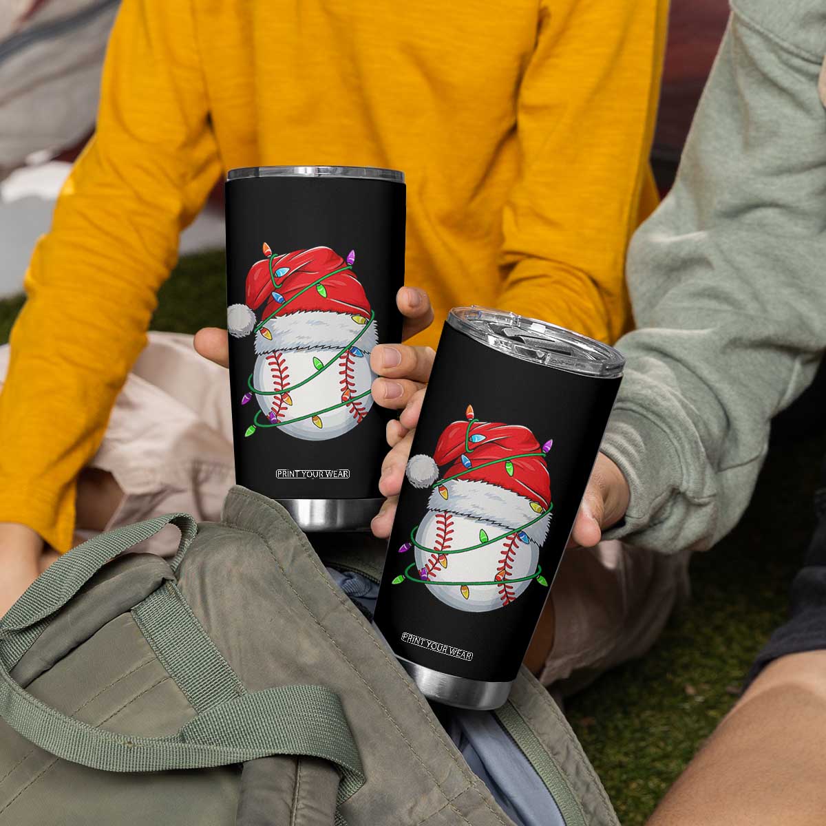 Christmas Baseball Tumbler Cup Santa Hat Sports Men Boys Xmas Pajamas TS10 Print Your Wear
