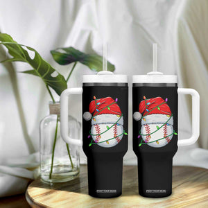 Christmas Baseball Tumbler With Handle Santa Hat Sports Men Boys Xmas Pajamas TS10 Print Your Wear