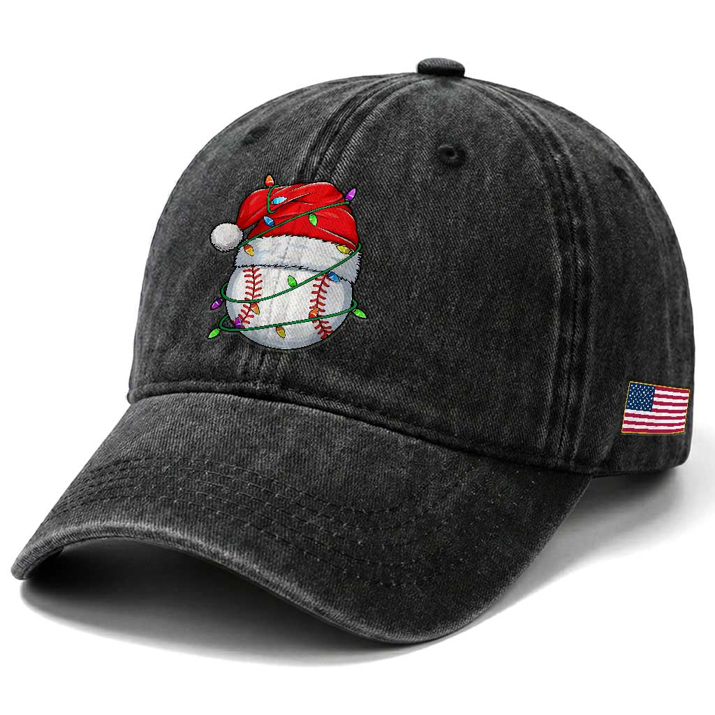 Christmas Baseball Washed Cotton Baseball Cap Santa Hat Sports Men Boys Xmas Pajamas TS10 Print Your Wear