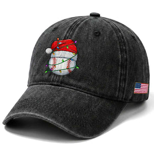 Christmas Baseball Washed Cotton Baseball Cap Santa Hat Sports Men Boys Xmas Pajamas TS10 Print Your Wear