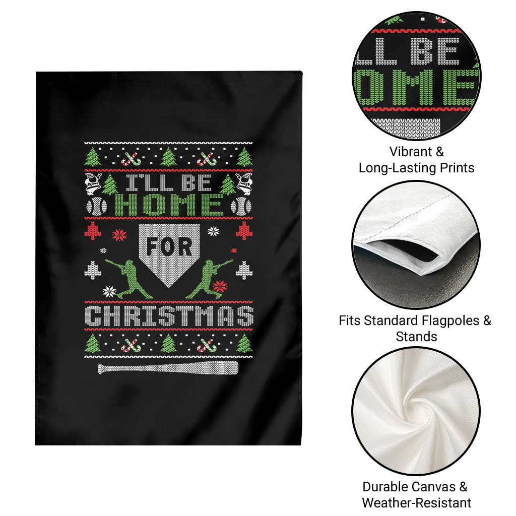Baseball Ugly Christmas Garden Flag I'll Be Home For Xmas TS10 Print Your Wear
