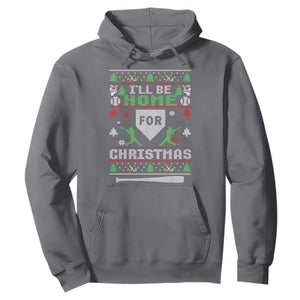 Baseball Ugly Christmas Hoodie I'll Be Home For Xmas TS10 Charcoal Print Your Wear