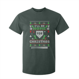 Baseball Ugly Christmas T Shirt For Kid I'll Be Home For Xmas TS10 Dark Forest Green Print Your Wear
