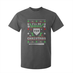 Baseball Ugly Christmas T Shirt For Kid I'll Be Home For Xmas TS10 Dark Heather Print Your Wear