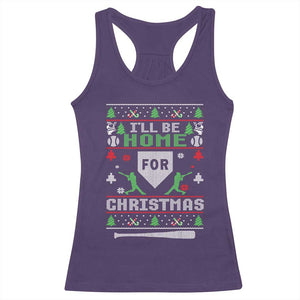 Baseball Ugly Christmas Racerback Tank Top I'll Be Home For Xmas TS10 Purple Print Your Wear
