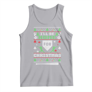 Baseball Ugly Christmas Tank Top I'll Be Home For Xmas TS10 Athletic Heather Print Your Wear