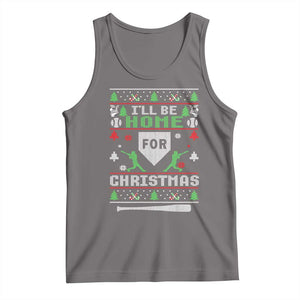 Baseball Ugly Christmas Tank Top I'll Be Home For Xmas TS10 Deep Heather Print Your Wear