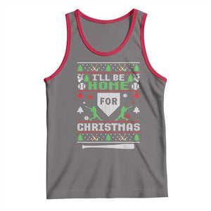 Baseball Ugly Christmas Tank Top I'll Be Home For Xmas TS10 Deep Heather Red Print Your Wear