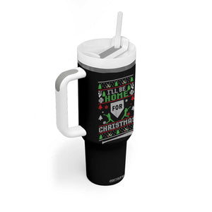 Baseball Ugly Christmas Tumbler With Handle I'll Be Home For Xmas TS10 Print Your Wear