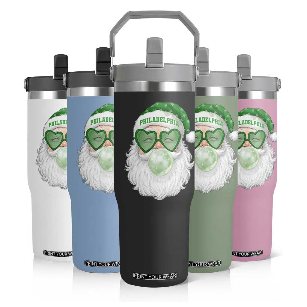 Christmas PFE Flip Straw Tumbler Vintage Retro Santa Bubble Gum Game Day TS10 Print Your Wear