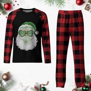 Christmas PFE Plaid Pajama Set Vintage Retro Santa Bubble Gum Game Day TS10 Buffalo Plaid Print Your Wear