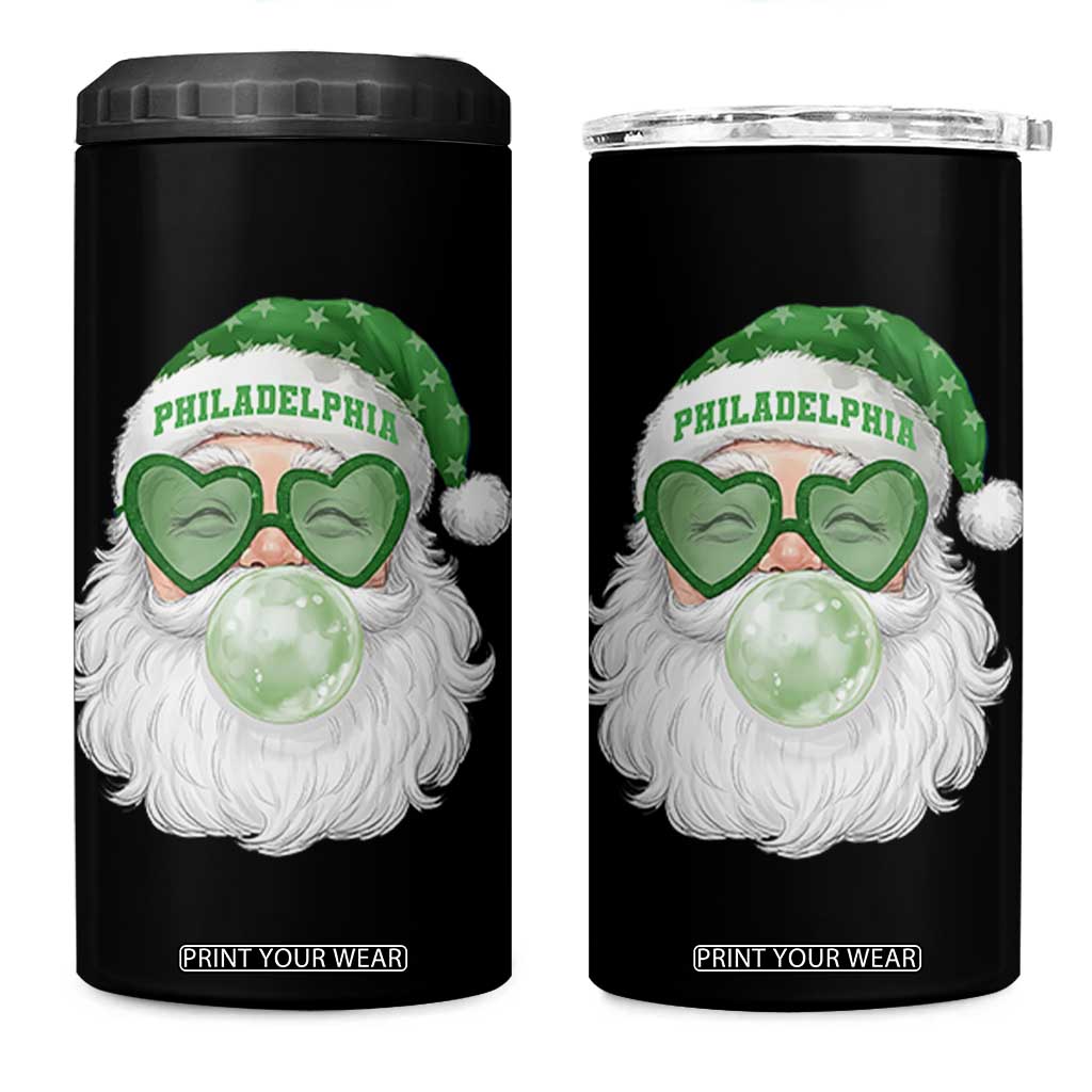 Christmas PFE 4 in 1 Can Cooler Tumbler Vintage Retro Santa Bubble Gum Game Day TS10 One Size: 16 oz Black Print Your Wear