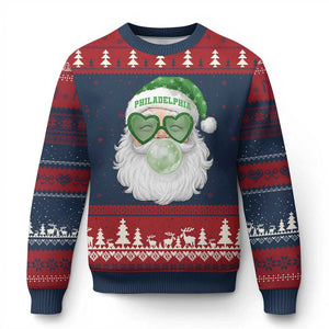 Christmas PFE Ugly Christmas Sweater Vintage Retro Santa Bubble Gum Game Day TS10 Navy Red Print Your Wear