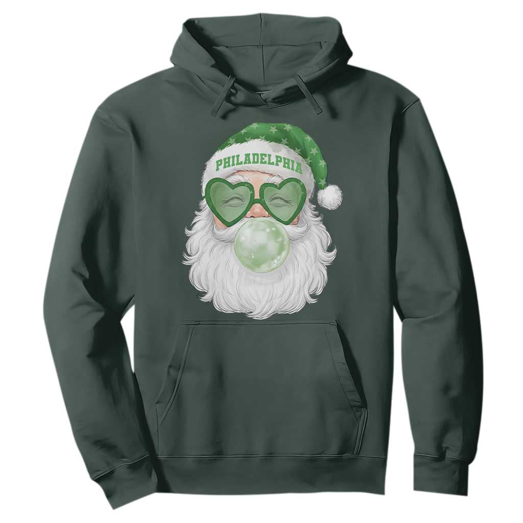 Christmas PFE Hoodie Vintage Retro Santa Bubble Gum Game Day TS10 Dark Forest Green Print Your Wear