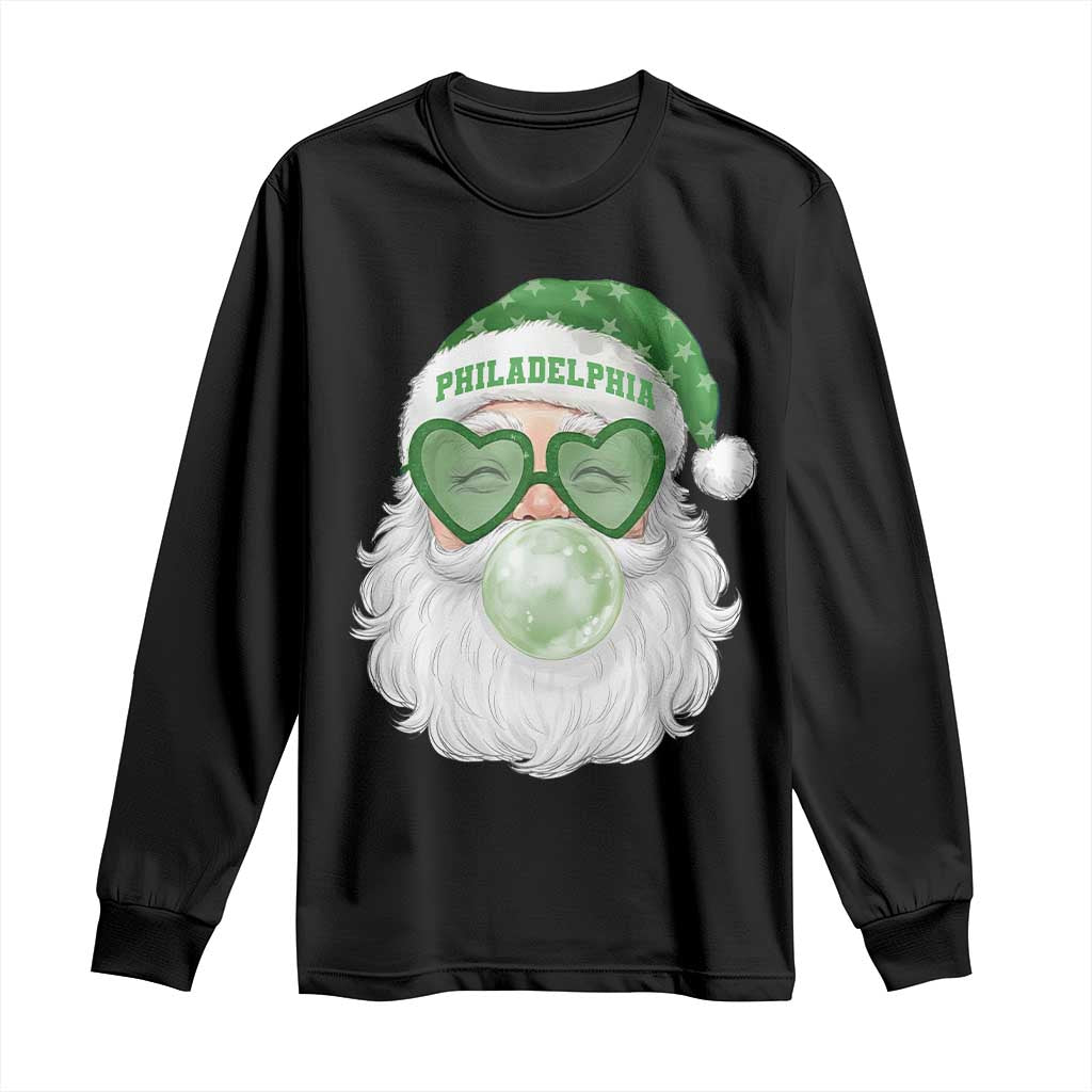 Christmas Philadelphia Fan Long Sleeve Shirt Vintage Retro Santa Bubble Gum Game Day TS10 Black Print Your Wear