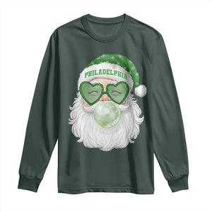 Christmas PFE Long Sleeve Shirt Vintage Retro Santa Bubble Gum Game Day TS10 Dark Forest Green Print Your Wear