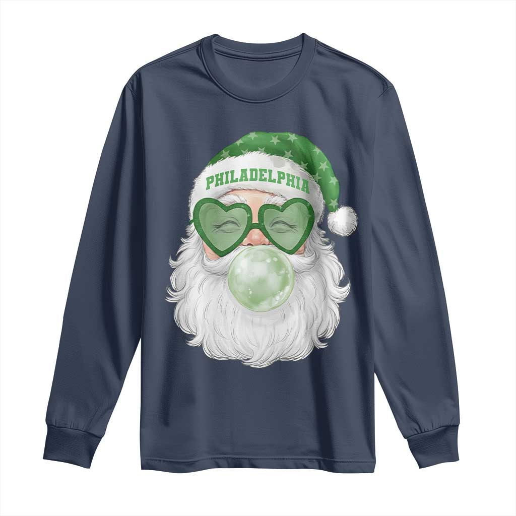 Christmas PFE Long Sleeve Shirt Vintage Retro Santa Bubble Gum Game Day TS10 Navy Print Your Wear