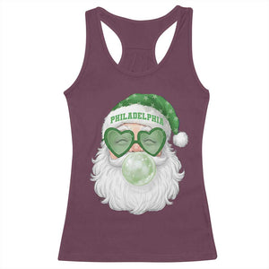 Christmas PFE Racerback Tank Top Vintage Retro Santa Bubble Gum Game Day TS10 Maroon Print Your Wear