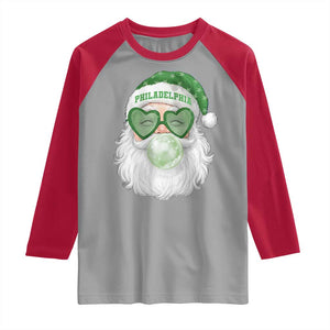 Christmas PFE Raglan Shirt Vintage Retro Santa Bubble Gum Game Day TS10 Sport Gray Red Print Your Wear