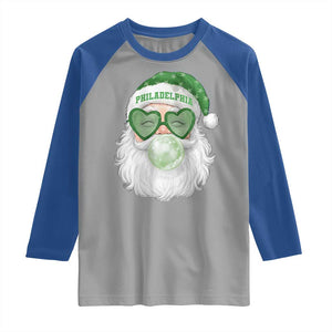 Christmas PFE Raglan Shirt Vintage Retro Santa Bubble Gum Game Day TS10 Sport Gray Royal Print Your Wear