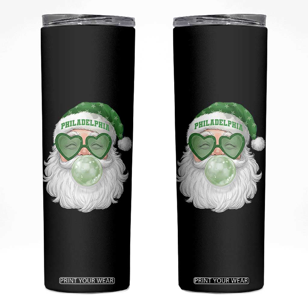 Christmas PFE Skinny Tumbler Vintage Retro Santa Bubble Gum Game Day TS10 Black Print Your Wear