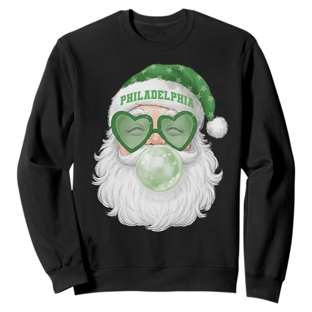 Christmas Philadelphia Fan Sweatshirt Vintage Retro Santa Bubble Gum Game Day TS10 Black Print Your Wear