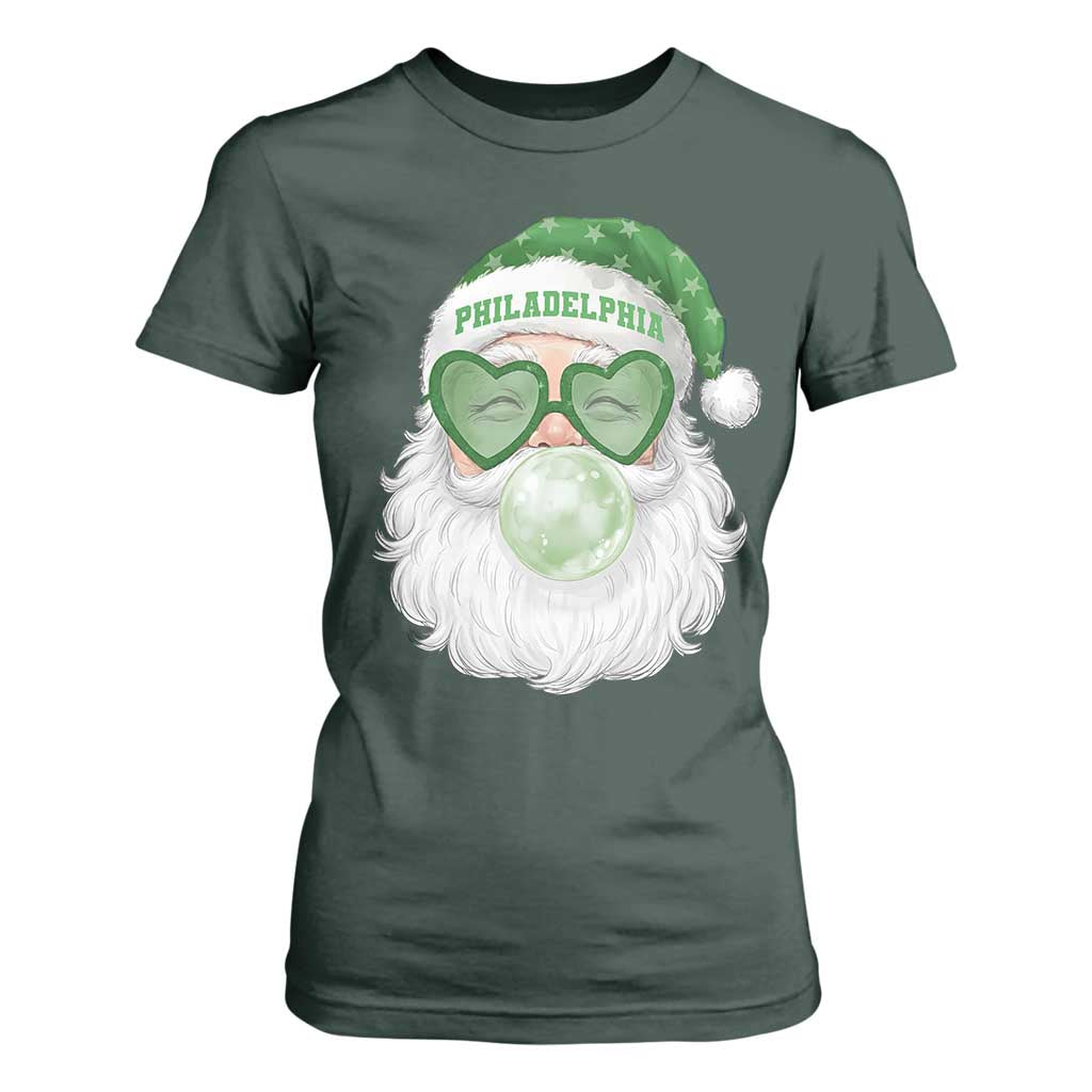 Christmas PFE T Shirt For Women Vintage Retro Santa Bubble Gum Game Day TS10 Dark Forest Green Print Your Wear