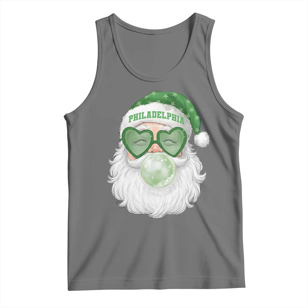 Christmas PFE Tank Top Vintage Retro Santa Bubble Gum Game Day TS10 Black Heather Print Your Wear