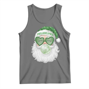 Christmas PFE Tank Top Vintage Retro Santa Bubble Gum Game Day TS10 Black Heather Print Your Wear