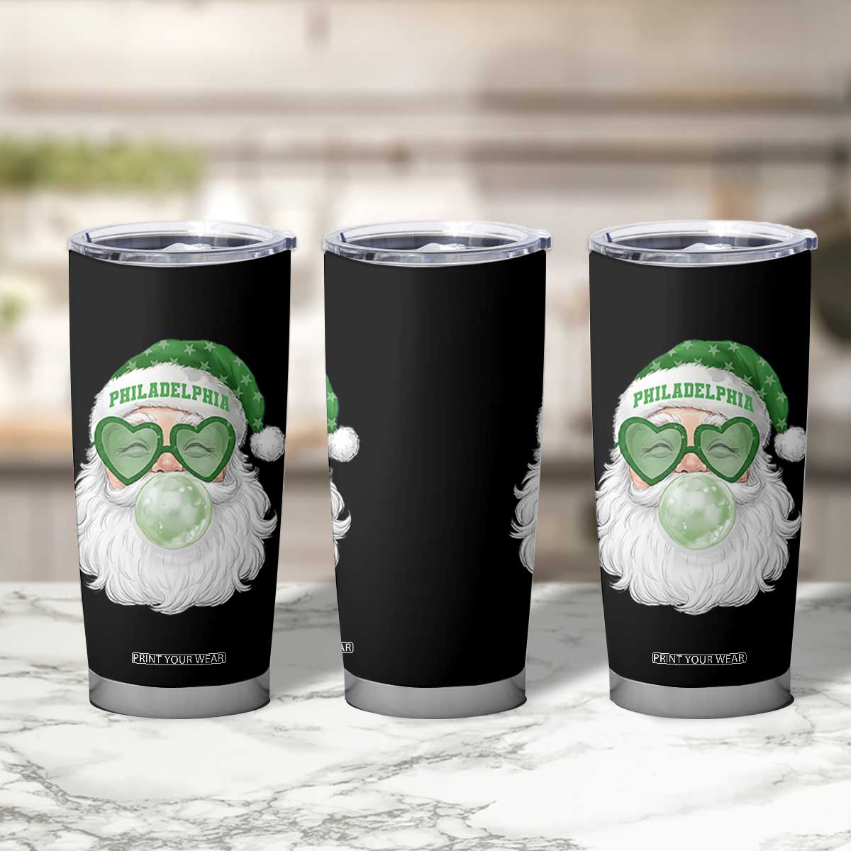 Christmas PFE Tumbler Cup Vintage Retro Santa Bubble Gum Game Day TS10 Print Your Wear