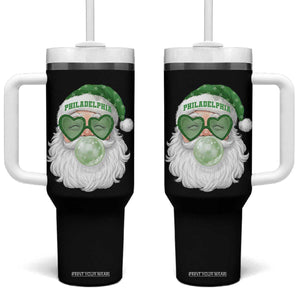 Christmas PFE Tumbler With Handle Vintage Retro Santa Bubble Gum Game Day TS10 One Size: 40 oz Black Print Your Wear