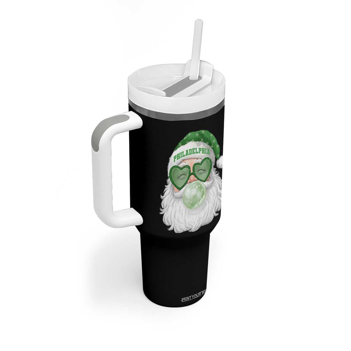 Christmas PFE Tumbler With Handle Vintage Retro Santa Bubble Gum Game Day TS10 Print Your Wear