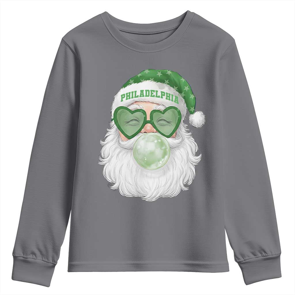 Christmas PFE Youth Sweatshirt Vintage Retro Santa Bubble Gum Game Day TS10 Charcoal Print Your Wear
