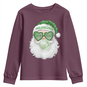 Christmas PFE Youth Sweatshirt Vintage Retro Santa Bubble Gum Game Day TS10 Maroon Print Your Wear