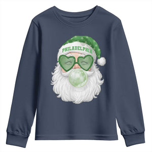 Christmas PFE Youth Sweatshirt Vintage Retro Santa Bubble Gum Game Day TS10 Navy Print Your Wear