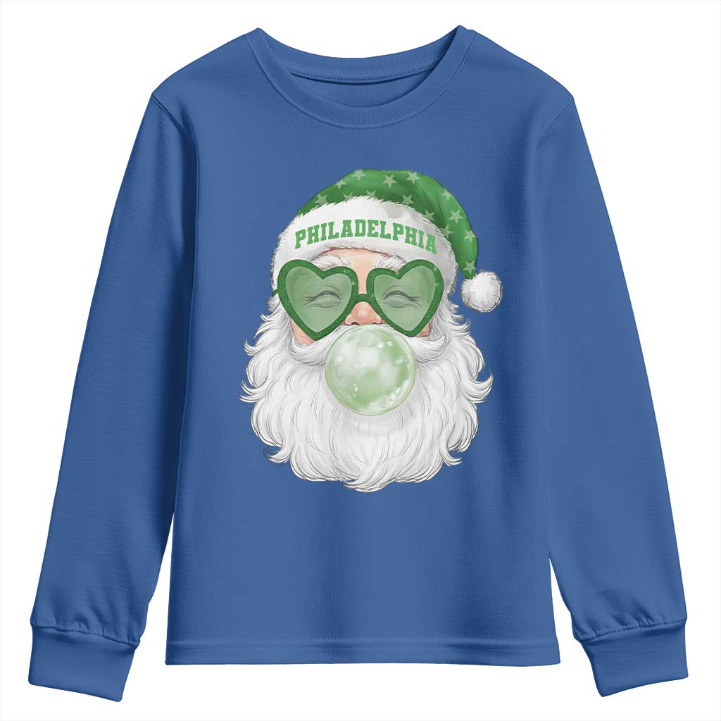 Christmas PFE Youth Sweatshirt Vintage Retro Santa Bubble Gum Game Day TS10 Royal Blue Print Your Wear