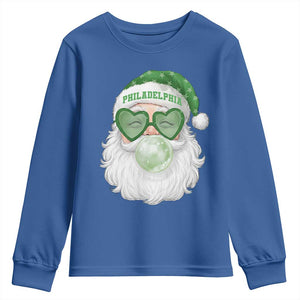 Christmas PFE Youth Sweatshirt Vintage Retro Santa Bubble Gum Game Day TS10 Royal Blue Print Your Wear