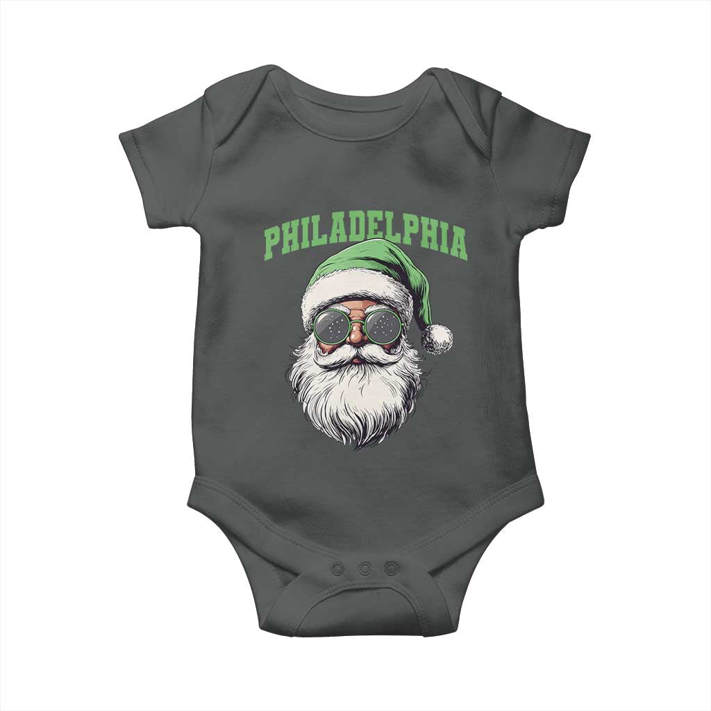 Christmas PFE Baby Onesie Vintage Santa Claus Face Game Day TS10 Dark Heather Print Your Wear