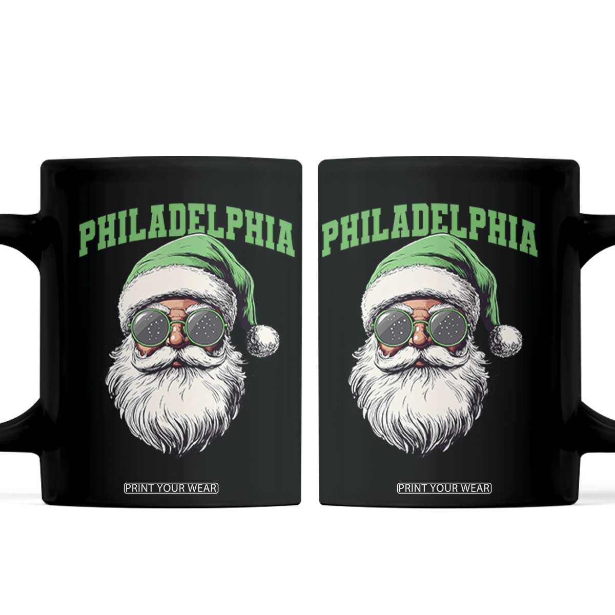 Christmas PFE Coffee Mug Vintage Santa Claus Face Game Day TS10 Black Print Your Wear