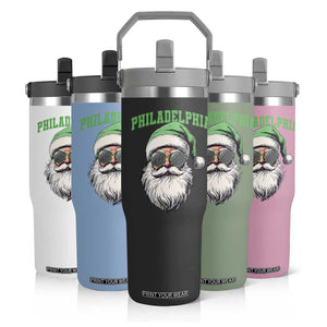 Christmas PFE Flip Straw Tumbler Vintage Santa Claus Face Game Day TS10 Print Your Wear