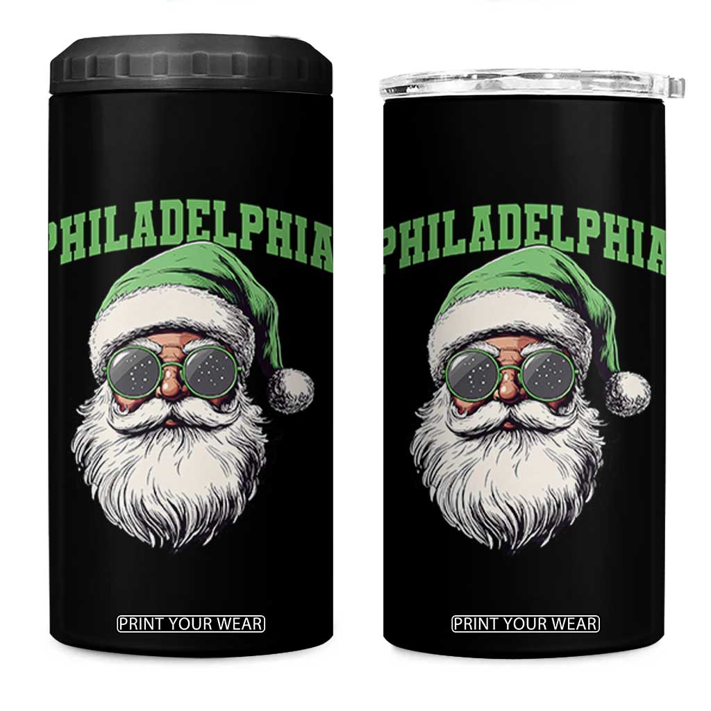 Christmas PFE 4 in 1 Can Cooler Tumbler Vintage Santa Claus Face Game Day TS10 One Size: 16 oz Black Print Your Wear