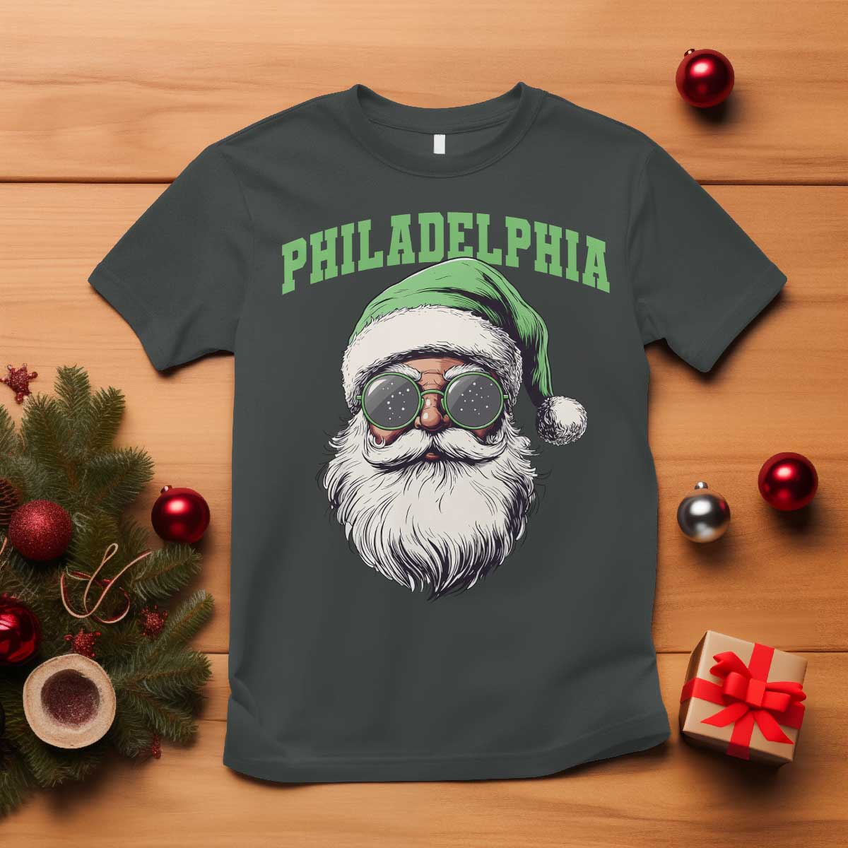 Christmas PFE T Shirt Vintage Santa Claus Face Game Day TS10 Dark Heather Print Your Wear