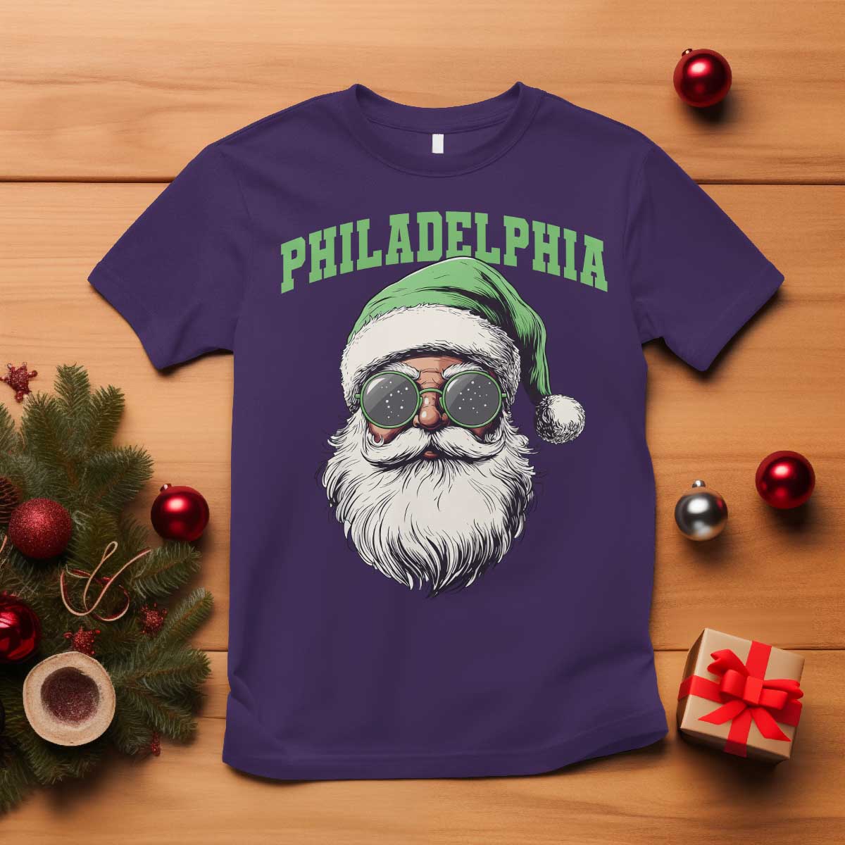 Christmas PFE T Shirt Vintage Santa Claus Face Game Day TS10 Purple Print Your Wear